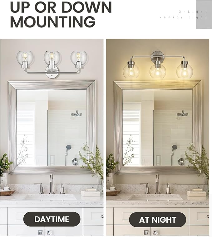 zeyu 23 Inch Bathroom Wall Light Fixtures, 3-Light Vanity Lighting Fixture - Image 3