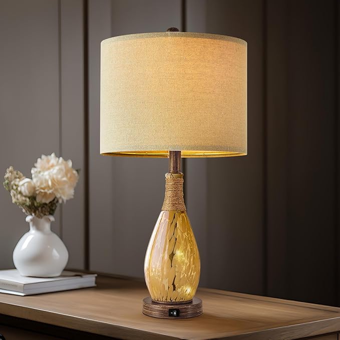 OYEARS 23" USB A+C Table Lamp for Bedroom Living Room Modern Bedside Lamps - Image 6