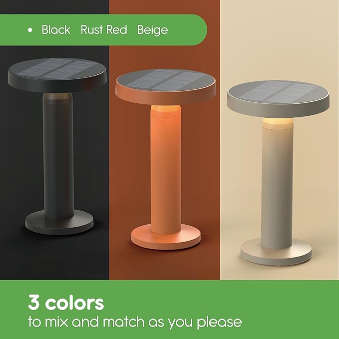 Round Solar Table Lamp – Portable LED Light - Image 7