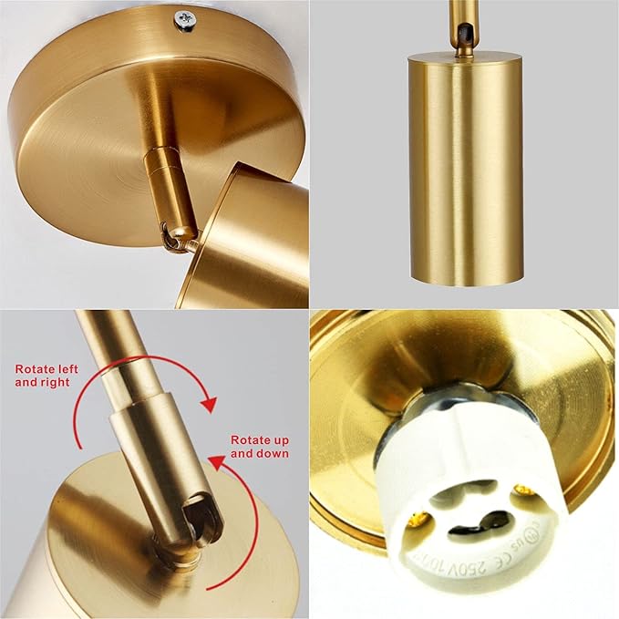 BOKT Gold Adjustable Track Lighting Modern LED Ceiling Spotlight 2 Pack - Image 3