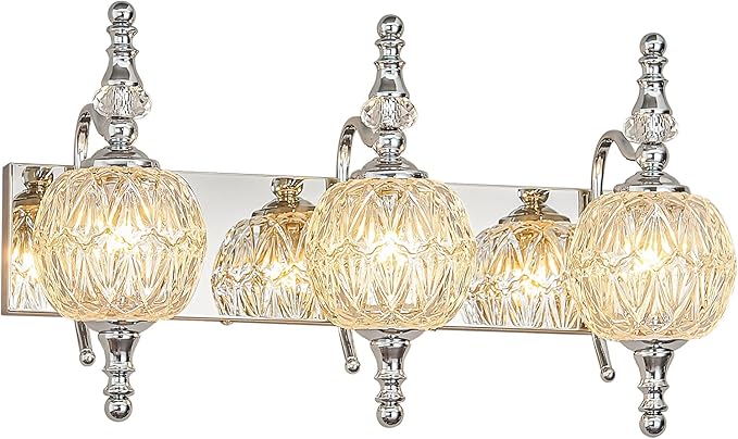 Modern Crystal Bathroom Vanity Lights Fixtures Over Mirror Chrome Vintage - Image 8