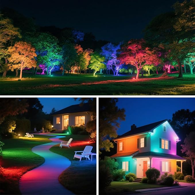 LED Flood Light Outdoor, 30W RGB Color Changing Smart Floodlights 2700K 3000LM - Image 4