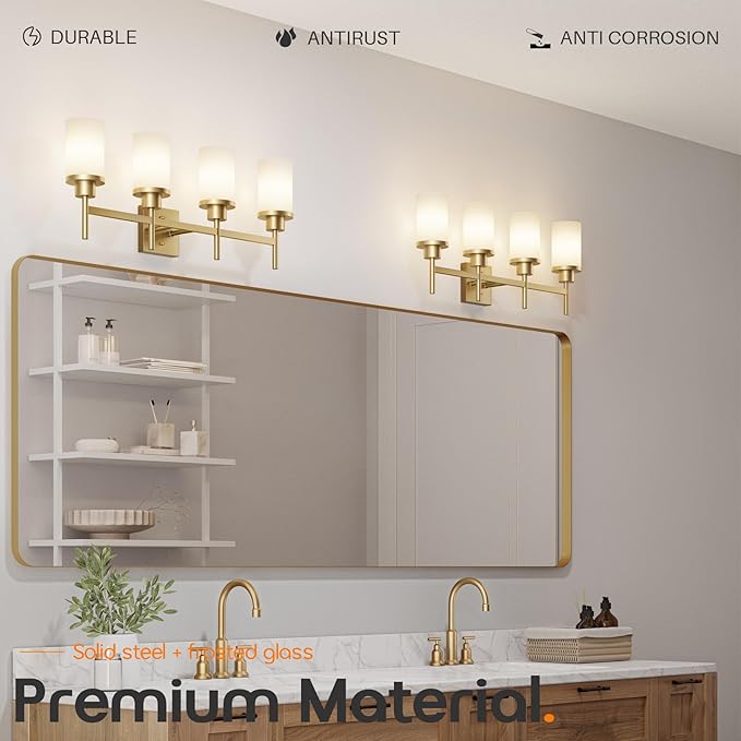 Wall Light Fixtures 4-Light Over Mirror, Wall Sconces - Image 6