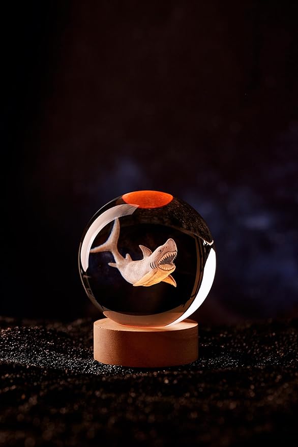 Large Shark Crystal Ball Night Light - Image 8