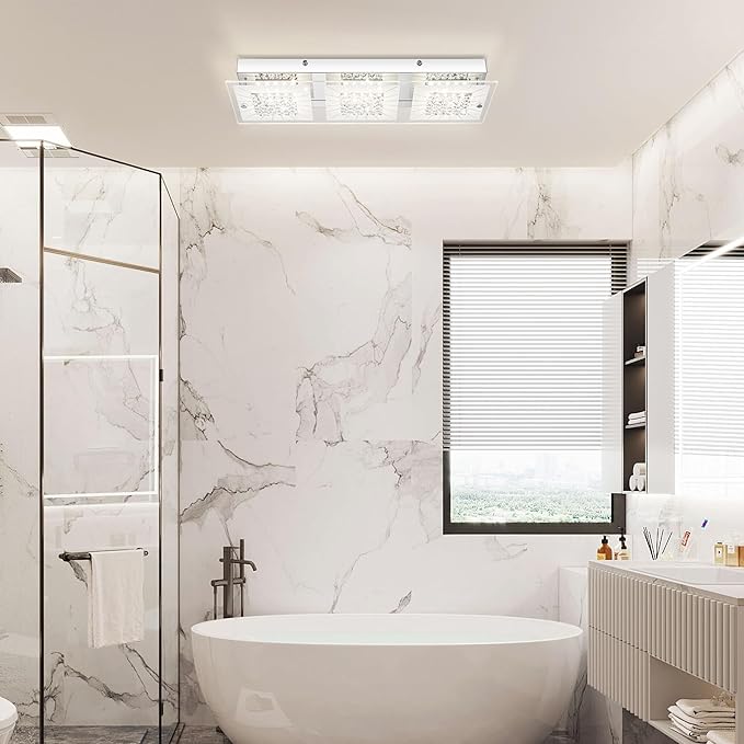 Crystal Flush Mount Ceiling Light Long Kitchen Lighting Fixtures Ceiling - Image 6