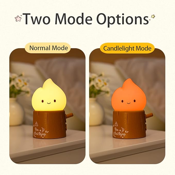 Ghost Campfire Night Light, Flamess Candle Lamp, Fire Lamp, Small Cute Night - Image 2