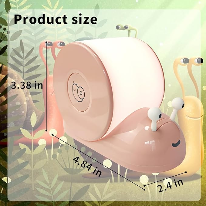 Cute Snail Night Light | Magnetic Base Dimmable Bedside Lamp | 800mAh - Image 2