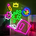 Magical Book Neon Sign, The Wonderful World of Books Design, USB Powered by Wanxing