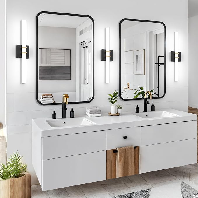 Modern Black and Brass Vanity Light Bar 24 Inch, 16W 5CCT Dimmable Bathroom - Image 9