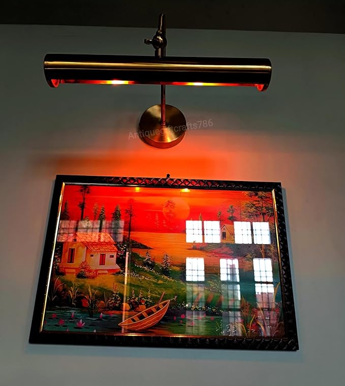 Antique Brass Picture Light – Hardwired Wall Mount Display Light - Image 2