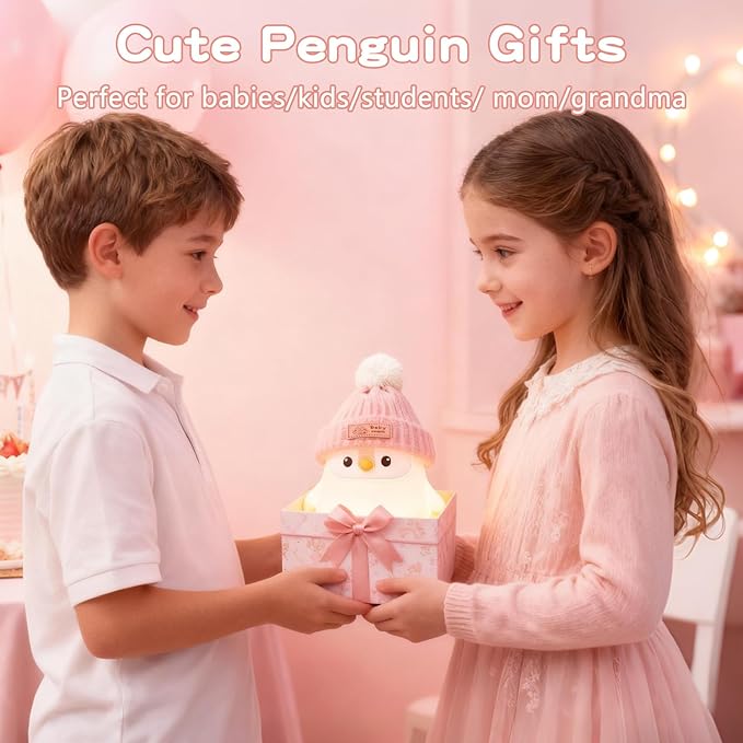 Penguin Silicone Night Light, Cute Pink Penguin Lamp - Image 7