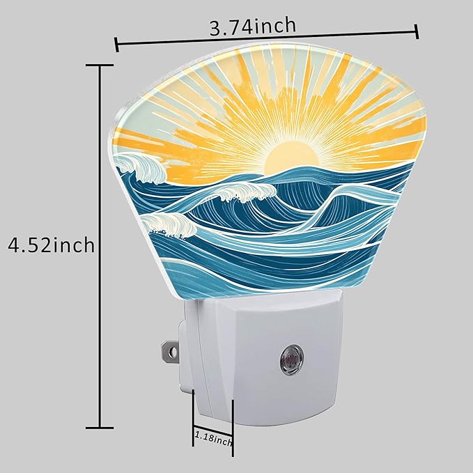 Sunrise Over The Sea Night Light Waves and Sun Nightlight Plug into Wall - Image 5