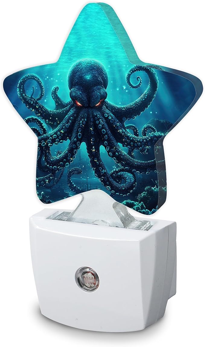 Deep-Sea Octopus Night Light, Plug Into Wall Decor Nightlights by SKYDAWNY