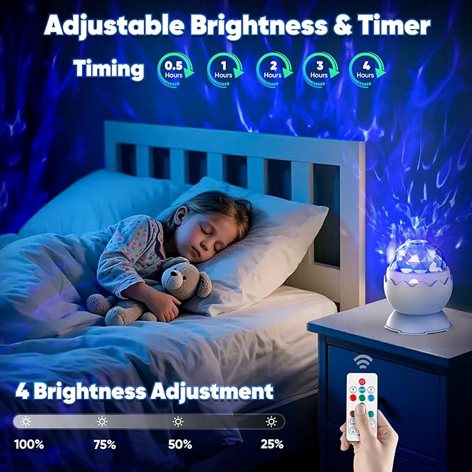 Dinosaur Egg Galaxy Projector for Bedroom, Night Lights for Kids Room - Image 5