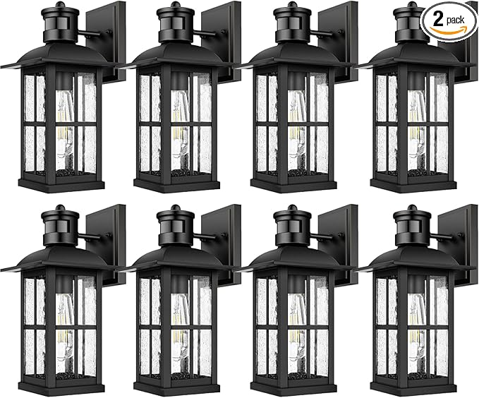 12Pack 15inch Large Outdoor Wall Lights, Modern Black Exterior Wall Light by Superyofo