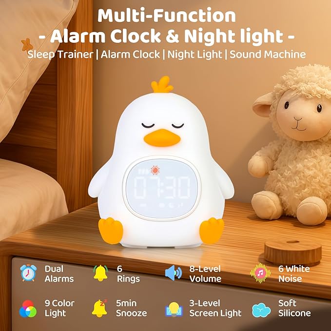 Sleepy Duck Alarm Clock with Night Light - Image 2