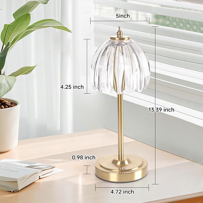 Tulip Table Lamp with 5000mAh Battery & Touch Control, Cordless Small Table - Image 9