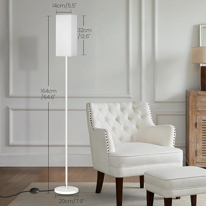 64.6" Floor Lamp, Pole with Foot Switch, Modern Standing Lamp Lampshade - Image 2