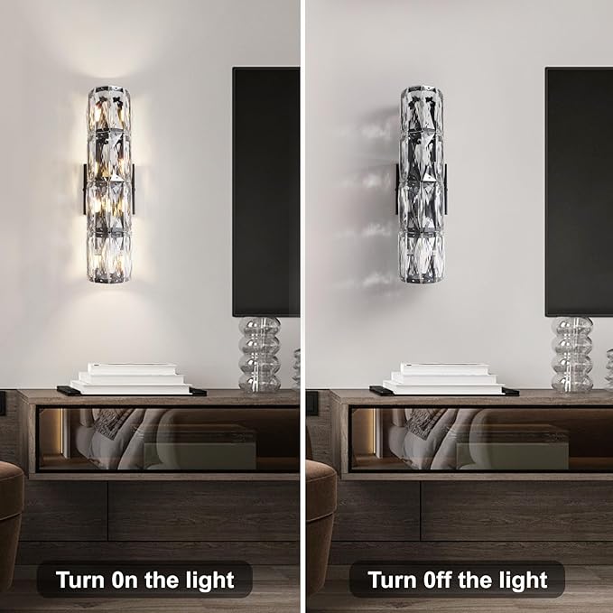 Crystal Wall Sconce, Indoor Modern Sconces Wall Lighting, Matte Black Wall - Image 2