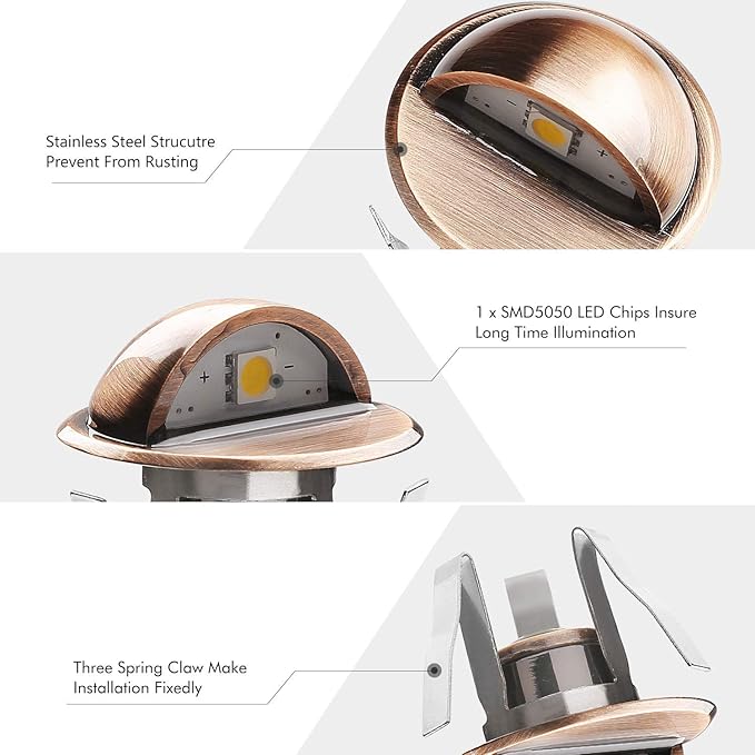 LED Stair Light Low Voltage Waterproof IP65 Outdoor F1.38 Wood Recessed LED - Image 5
