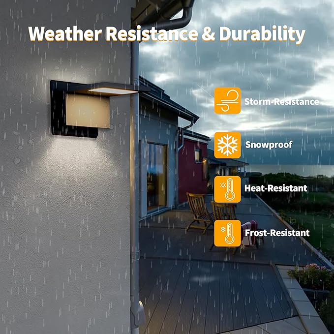 Wall Light Outdoor LED Wall Mount Lamp Black Modern Wall Mount Sconce Lantern - Image 8