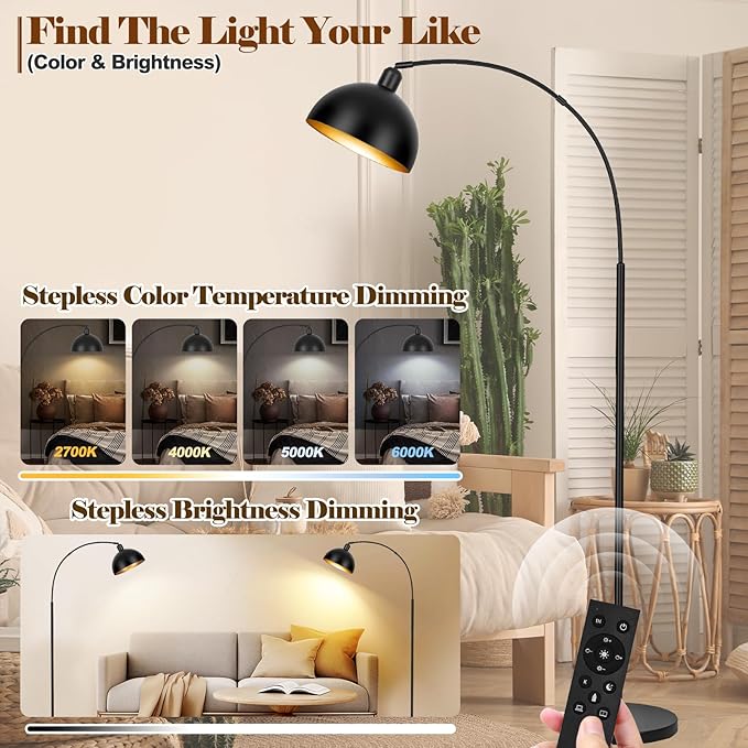 【Upgraded】Black Arc Floor Lamps - Image 5