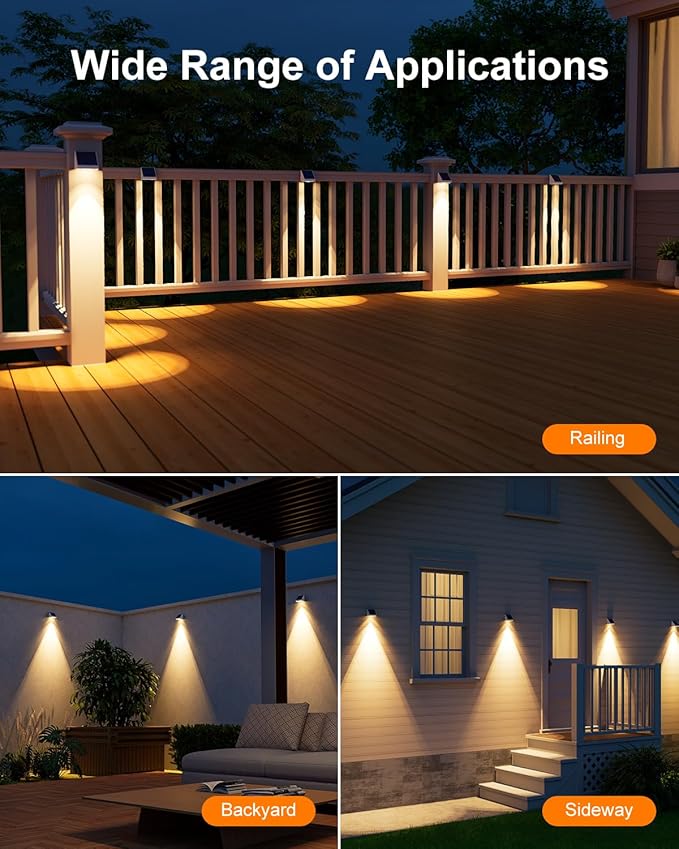 12 Pack Solar Powered Fence Lights Outdoor Waterproof - Image 8