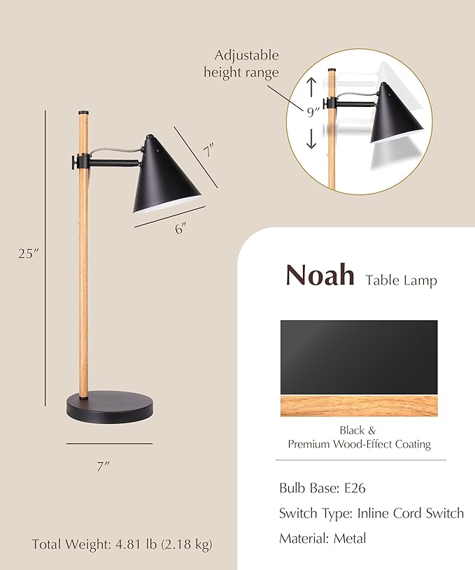 HarvestLand Noah Black Desk Lamp – Adjustable Architect Desk Lamp, Industrial - Image 7