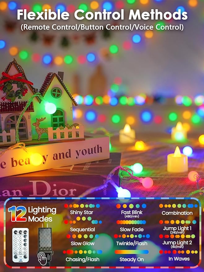 2025 New Connectable 43FT Smart Voice Controlled Christmas String Lights Indoor - Image 3