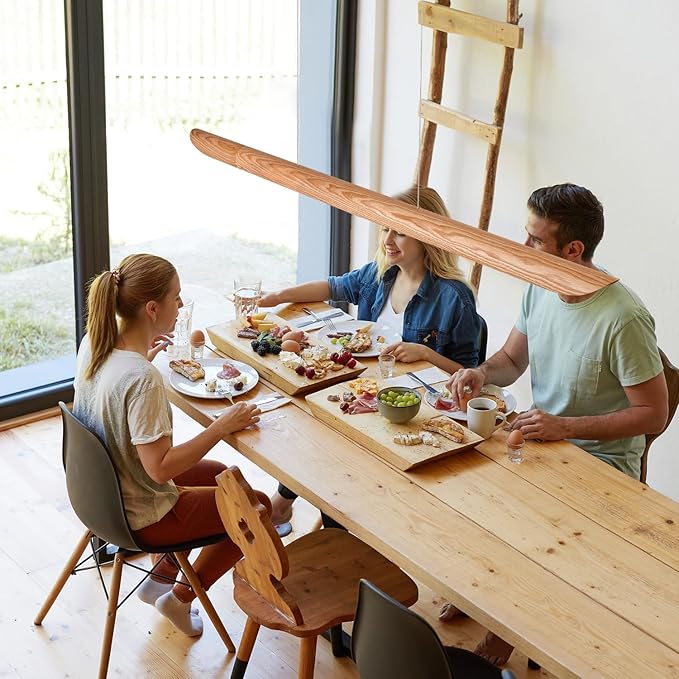 55" Wood Linear Pendant Light, Dimmable Kitchen Island Light - Image 9