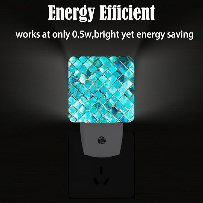 Turquoise Blue Night Light, Plug Into Wall Decor - Image 4
