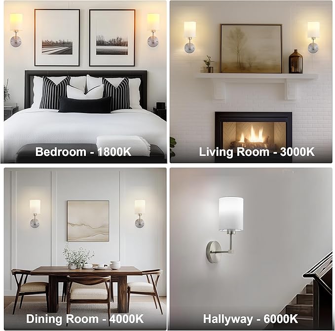 Battery Operated Wall Sconce Set of Two, Wireless Rechargeable Wall Light - Image 8