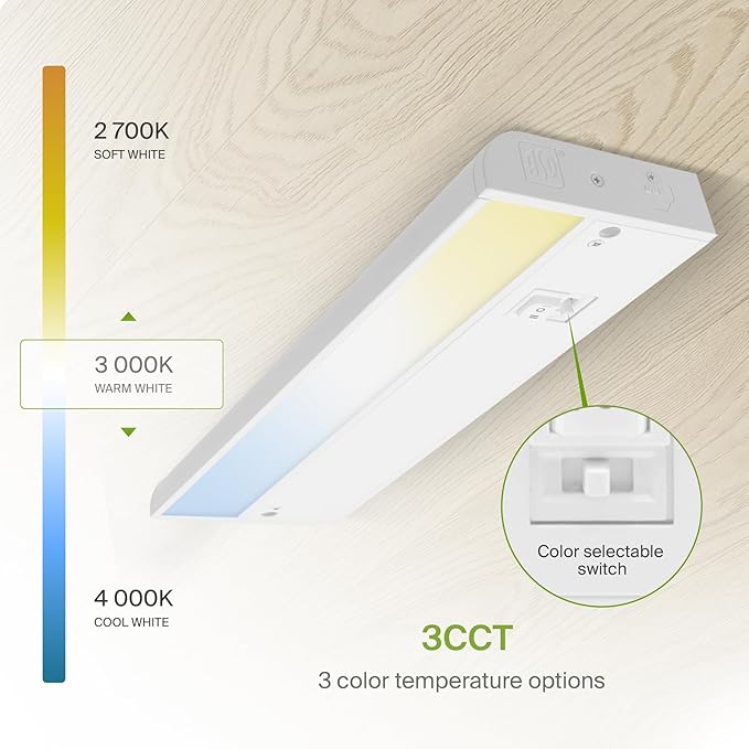 ASD 9 Inch LED Under Cabinet Lighting Plug in or Hardwired, High/Low/Off Switch - Image 6