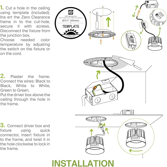 ASD Trimless LED Recessed Lighting 4 Inch, 15W 120-277V Dimmable Commercial - Image 8