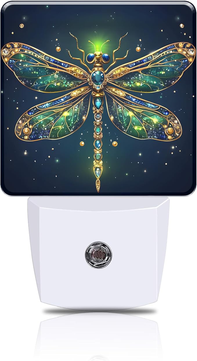Golden Dragonfly Night Light, Plug-in Nightlight by FOISIIAEA