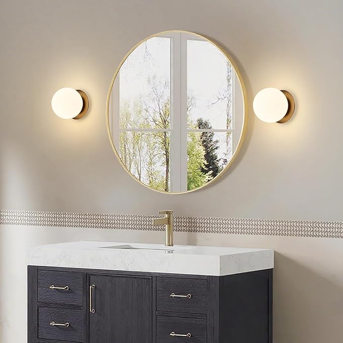 Modern Glass Globe Wall Sconce: Black Single Light - Image 7