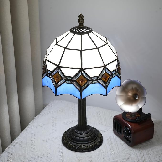 Blue and White Lamp Small Tiffany Lamps Bedside - Image 2