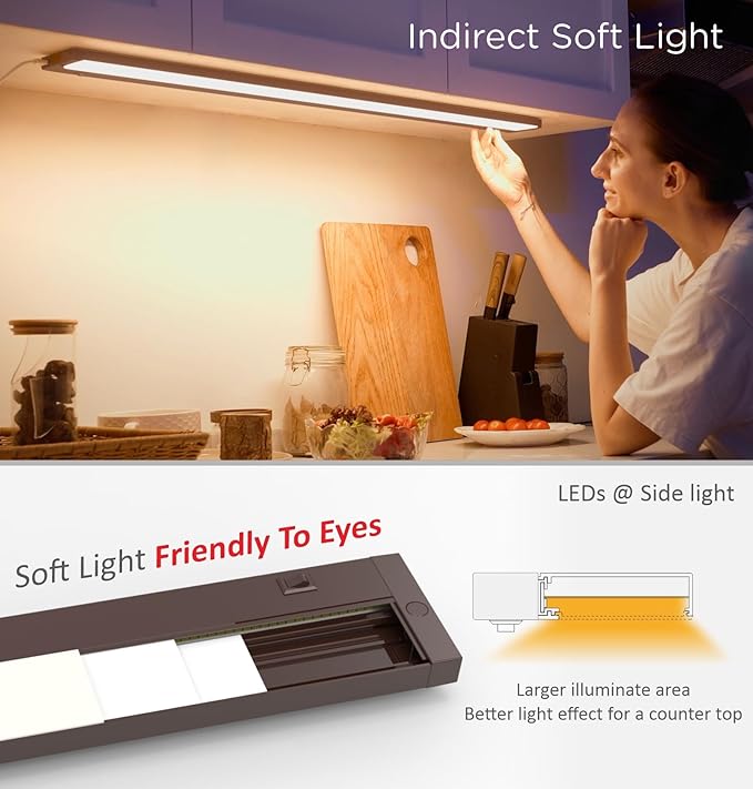 16 Inch Under Cabinet Lighting Plug in, 9W 120V 3 Color 3000K/4000K/5000K - Image 8