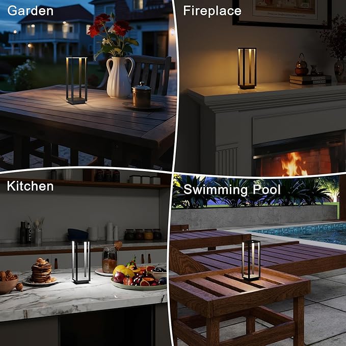 4 Pack Cordless Table Lamp Rechargeable, IP55 Waterproof, 60h Runtime Protable - Image 9