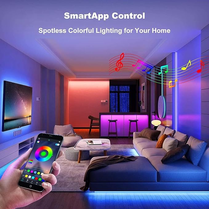 phopollo Bluetooth 24V Led Strip Lights 400ft, Color Changing LED Lights - Image 2