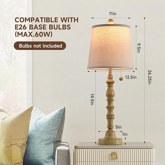 Terpsichore Lamps for Living Room Modern Farmhouse Table Lamp Bedside Reading - Image 7