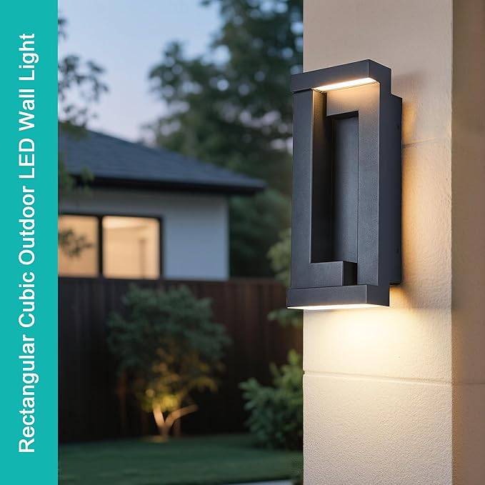 Modern Outdoor Wall Light, Integrated LED 24W 2200LM 3000K, Porch & Patio Lights - Image 4