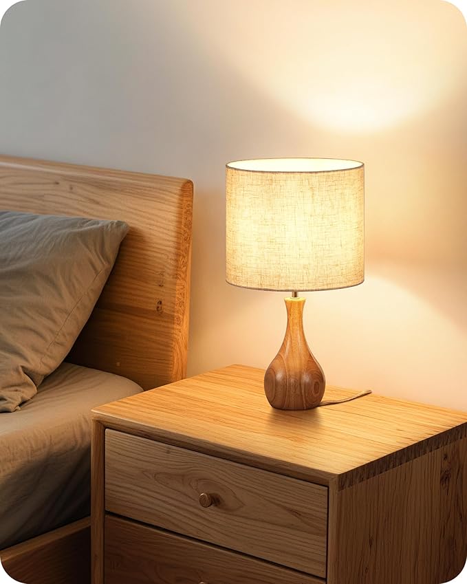 Small Table Lamp, Wood Desk Lamp - Image 8