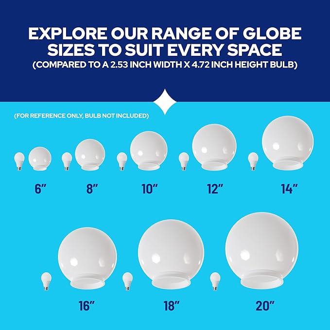 KastLite 16" Clear Acrylic Lamp Post Globe | Smooth Textured - Image 8