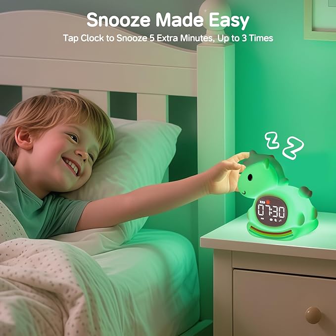 Cute Alarm Clock for Kids with Night Light, Sleep Training Clock Time to Wake - Image 8