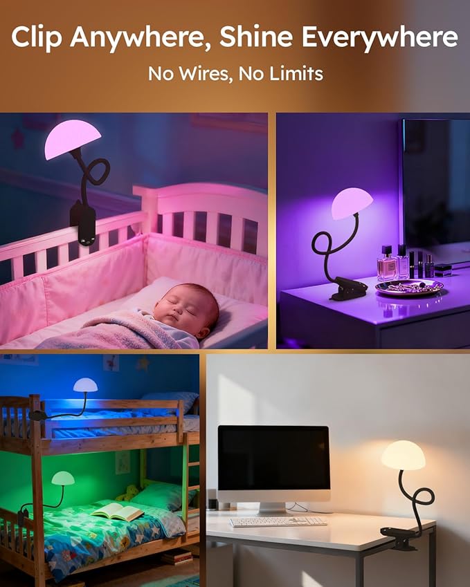 Cordless Clip On Lamp, Touch Control Desk Lamp - Image 7
