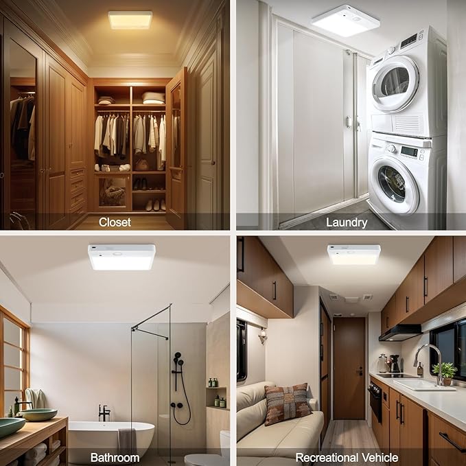 Motion Sensor Closet Light, 8W 7000mAh Rechargeable Ceiling Light - Image 7