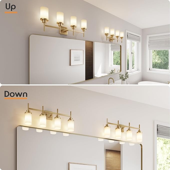 Wall Light Fixtures 4-Light Over Mirror, Wall Sconces - Image 3