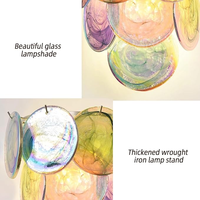 Modern Artistic Wall Sconce, Iridescent Layered Glass Disc Wall Lamp, Unique - Image 7