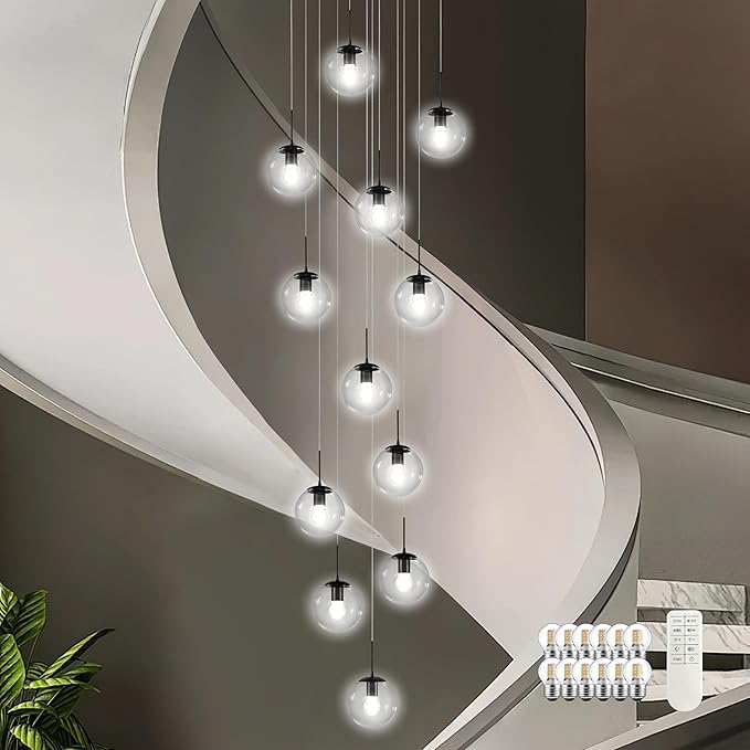 KoKo&Yukina 12-Light Black Mid Century Modern Chandelier by KoKoYukina